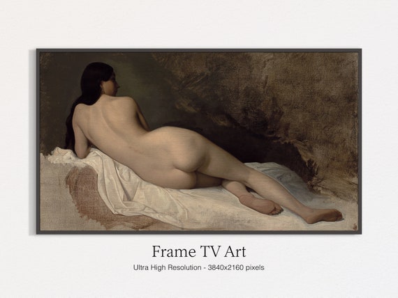 Vintage Nude Woman Painting, Figure Art