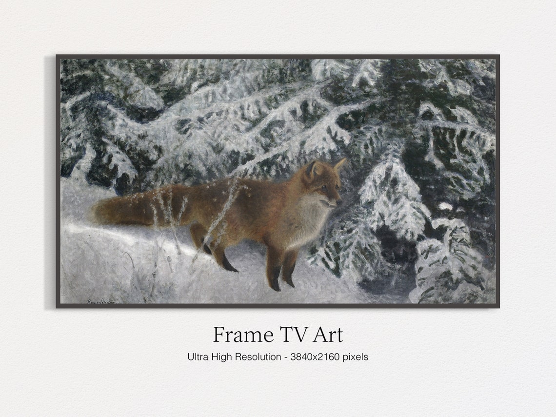 Fox In Winter Painting for Frame TV