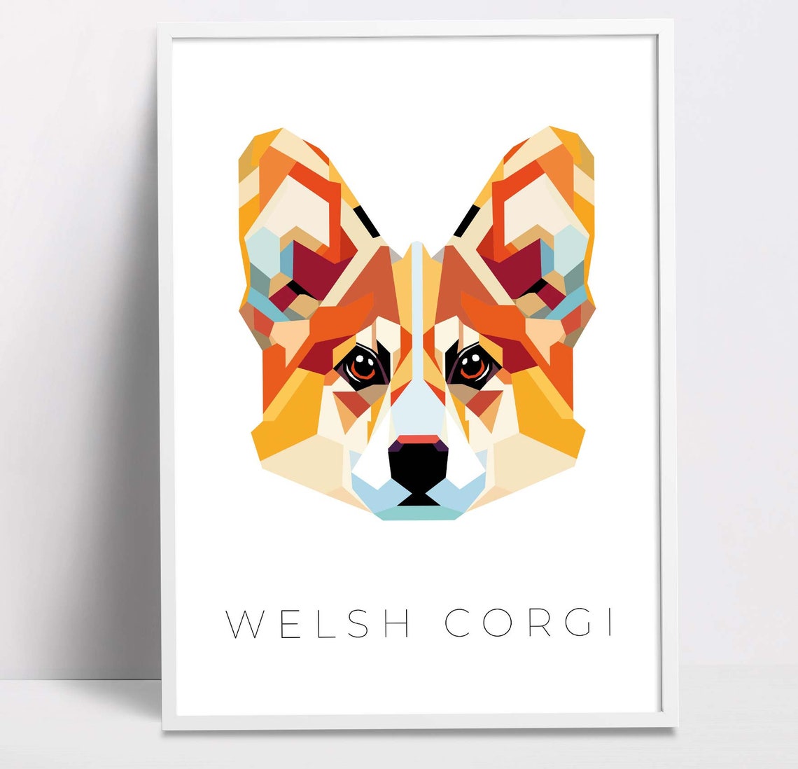 Welsh Corgi Geometric Pop Art Colorful Dog Breed Wall Poster - Image 3