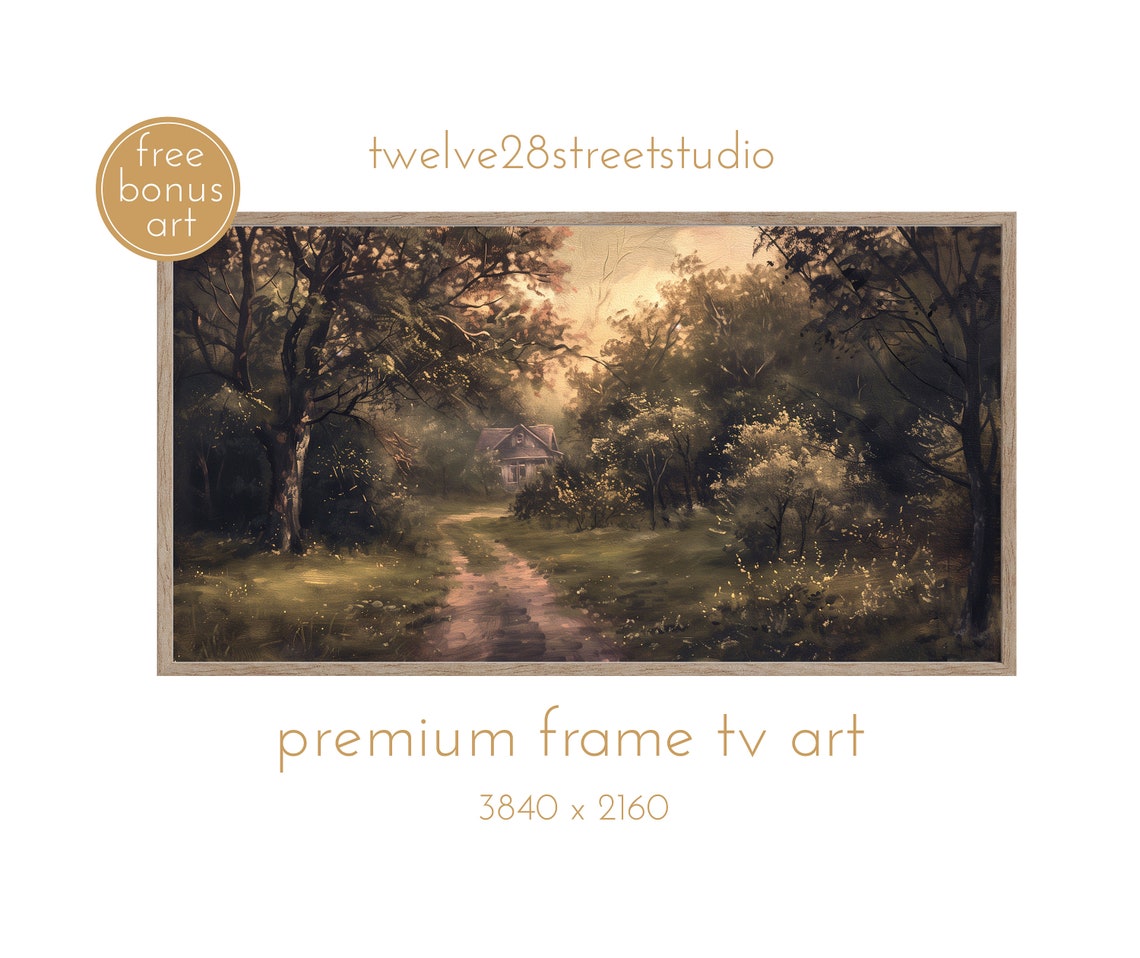 Moody Tv Art Vintage Dark Tv Art Dark Academia Tv Art Tv Art Hidden Cottage Vintage Dark Tv Art Dark Tv Art