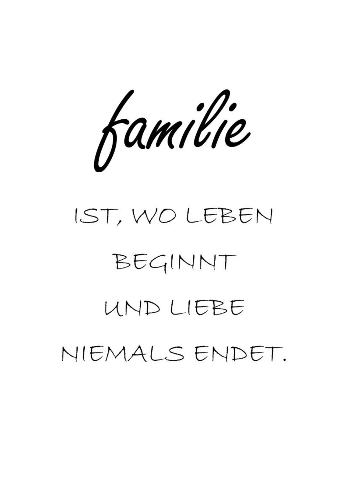 Familie Ist Wo Leben Beginnt German Family Love Quote Wall Art - Image 2
