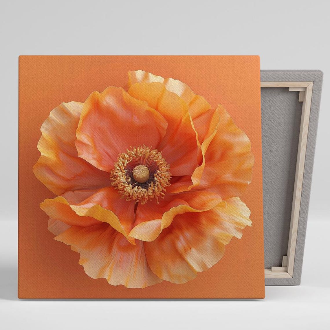 Giant Orange Poppy Bloom Macro Tonal Orange Glam Floral Poster
