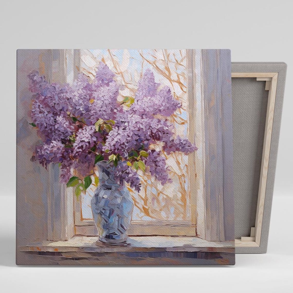 Lilac Bouquet Windowsill Impressionist Spring Floral Still Life Poster
