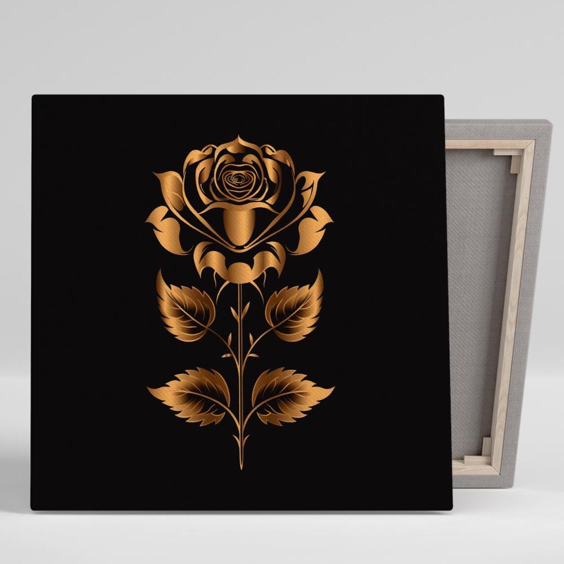 Luxury Gold Metallic Rose Black Glam Floral Elegance Art Poster