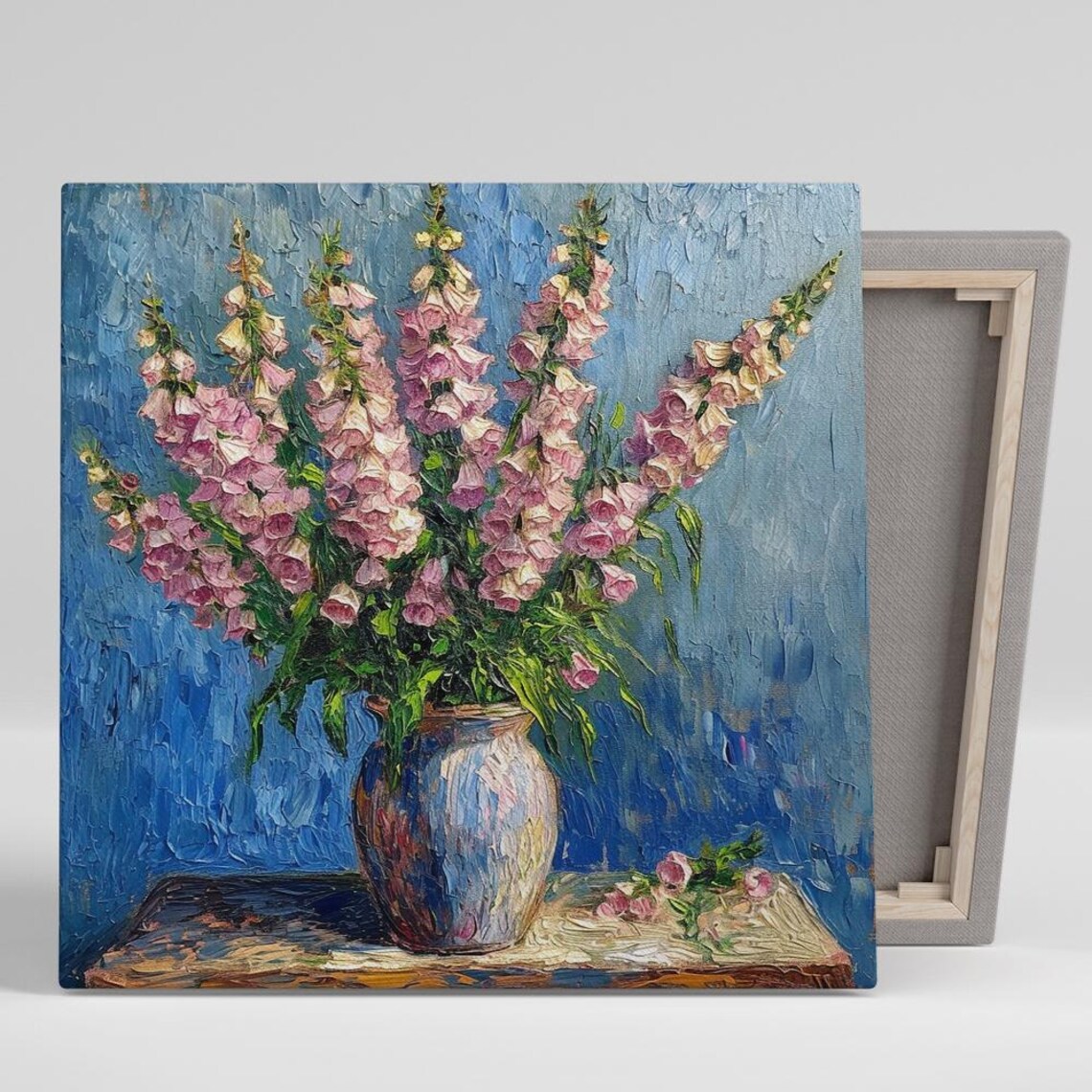 Foxglove Impressionism Wall Art Print, Floral Decor
