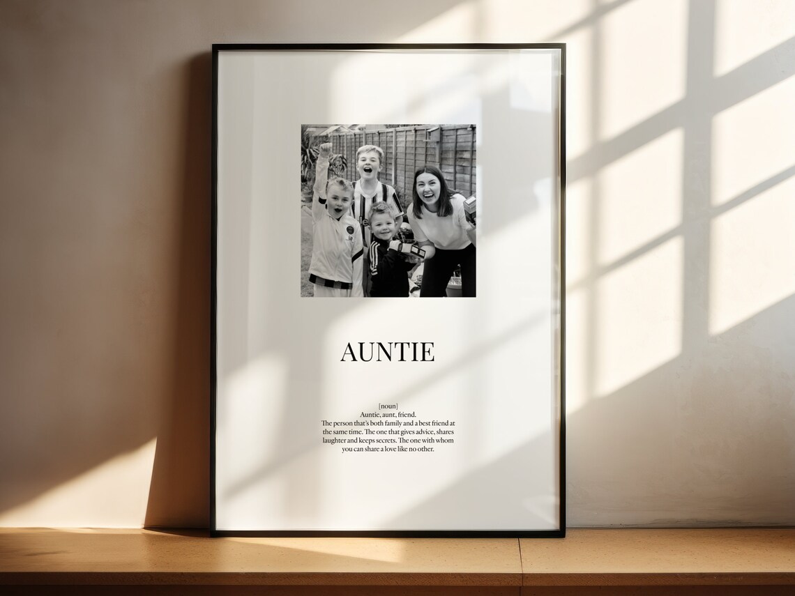Personalized Auntie Definition Poster, Christmas Gift