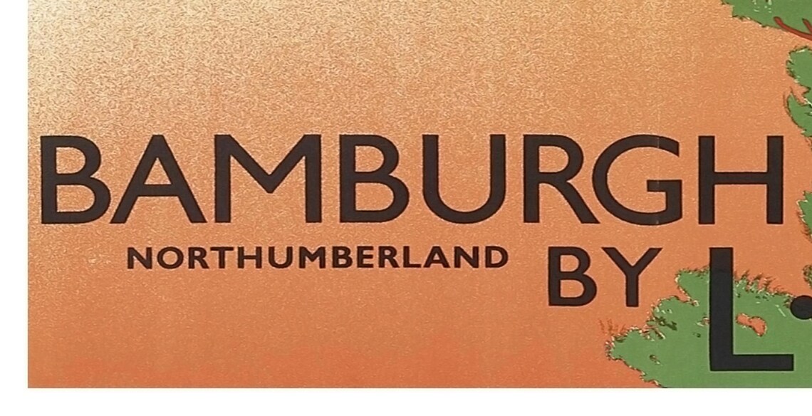 Bamburgh Northumberland LNER Vintage Beach Castle Railway Poster - Image 2