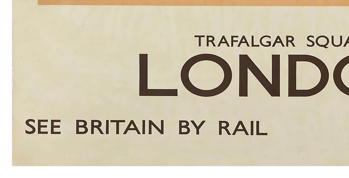 Trafalgar Square London See Britain By Rail Vintage Railway Poster - Image 2