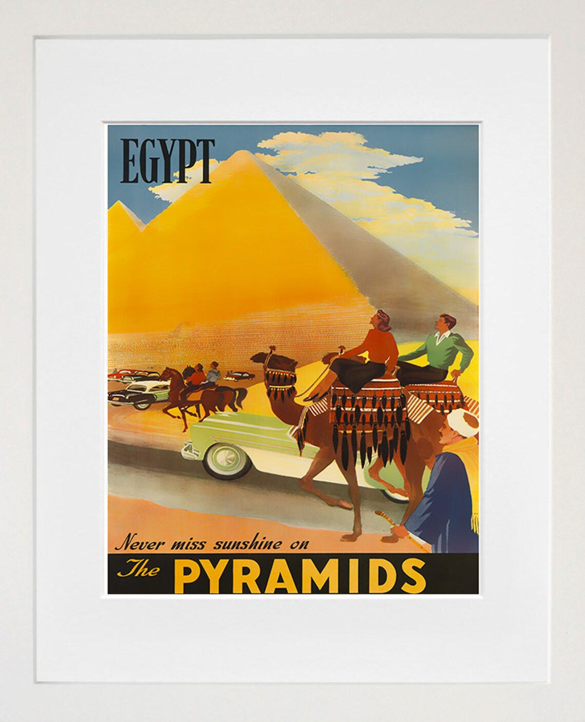 Egypt Vintage Travel Poster Print, Egyptian Wall Decor