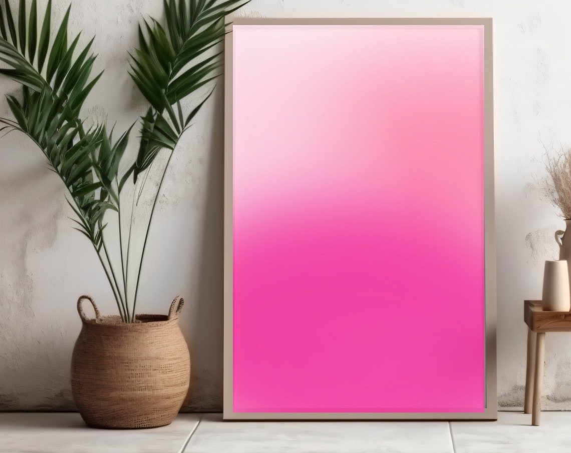 Pink Ombre Gradient Minimalist Soft Pastel Abstract Art Poster