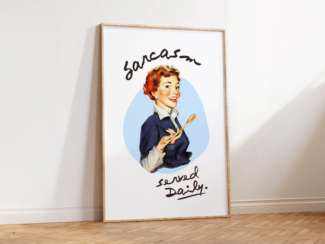 Funny Kitchen Art Served Daily Print Retro Kitchen Wall Decor Kitchen Quote Print Cooking Poster Food Humor Amusing Gift For Home Cook