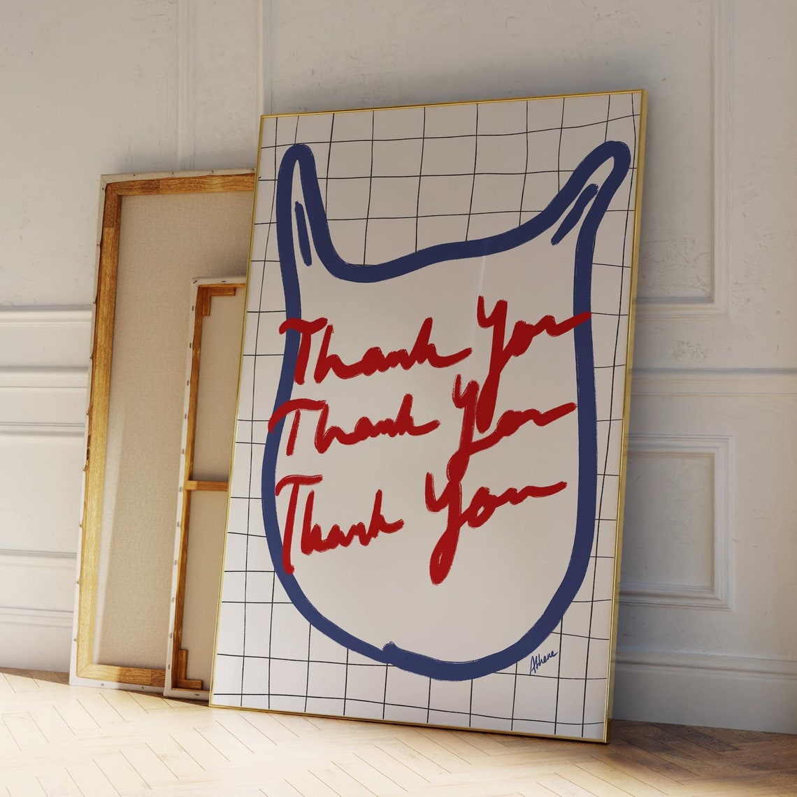 Thank You Jug Hand Lettered Script Typography Kitchen Decor Poster