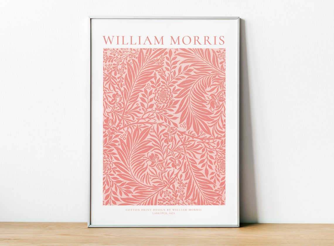 William Morris Exhibition - Pink Larkspur Poster