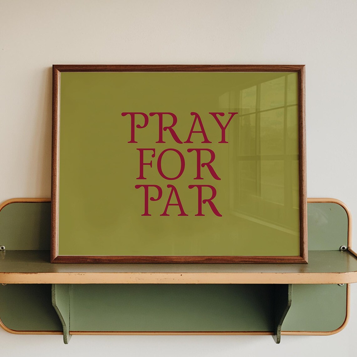 Pray For Par Funny Golf Poster, Retro Typography