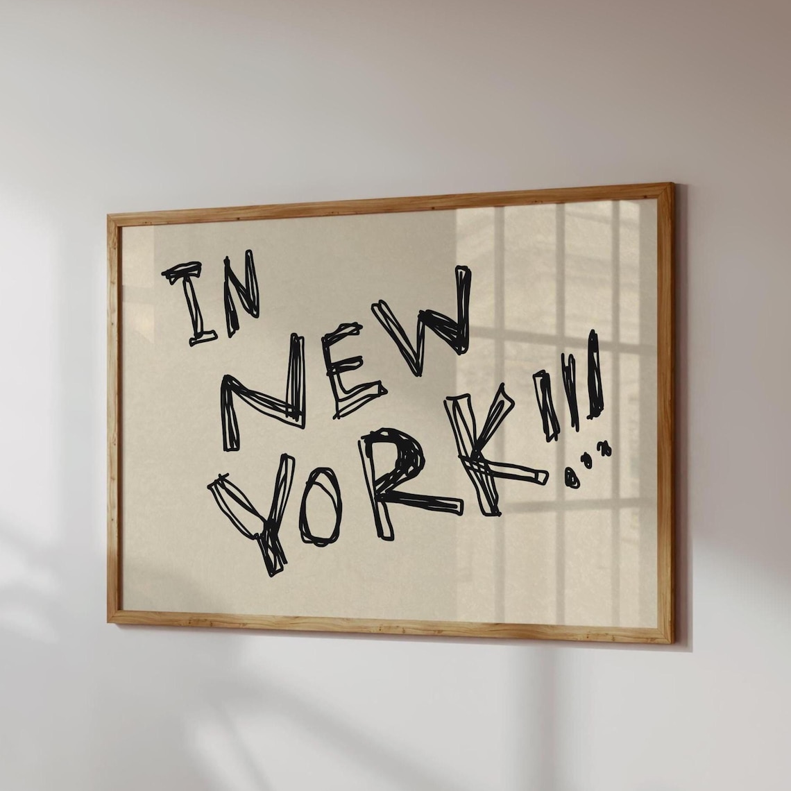 In New York Handwritten Doodle Script Funky NYC City Quote Poster