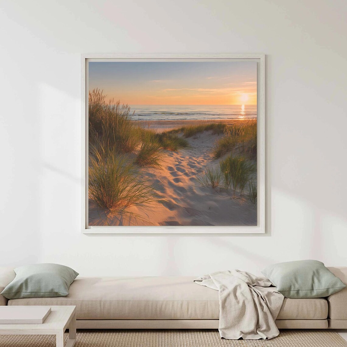 Coastal Beach Path Art Print, Golden Hour Dune Art
