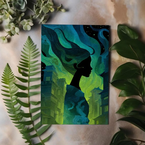 Asian Woman Art Nouveau Canvas Print Jade Architecture Wall