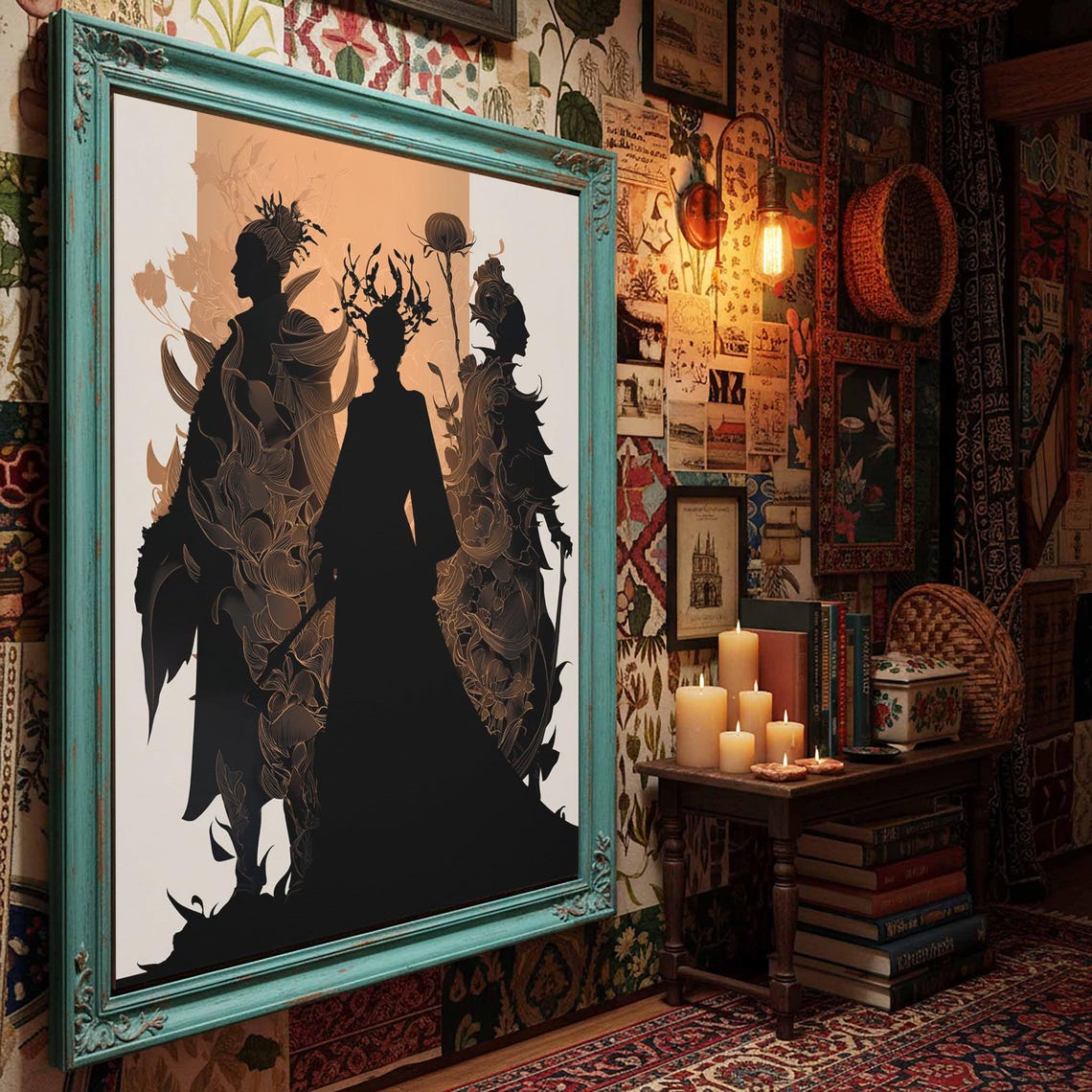 The Fates Greek Mythology Three Sisters Silhouette Art Wall Print