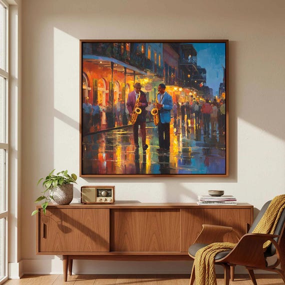 New Orleans Jazz Saxophone Canvas Print Music Wall Art
