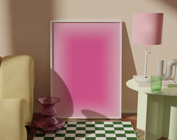 Pink Cosmic Aura Gradient Spiritual Energy Trendy Bedroom Poster