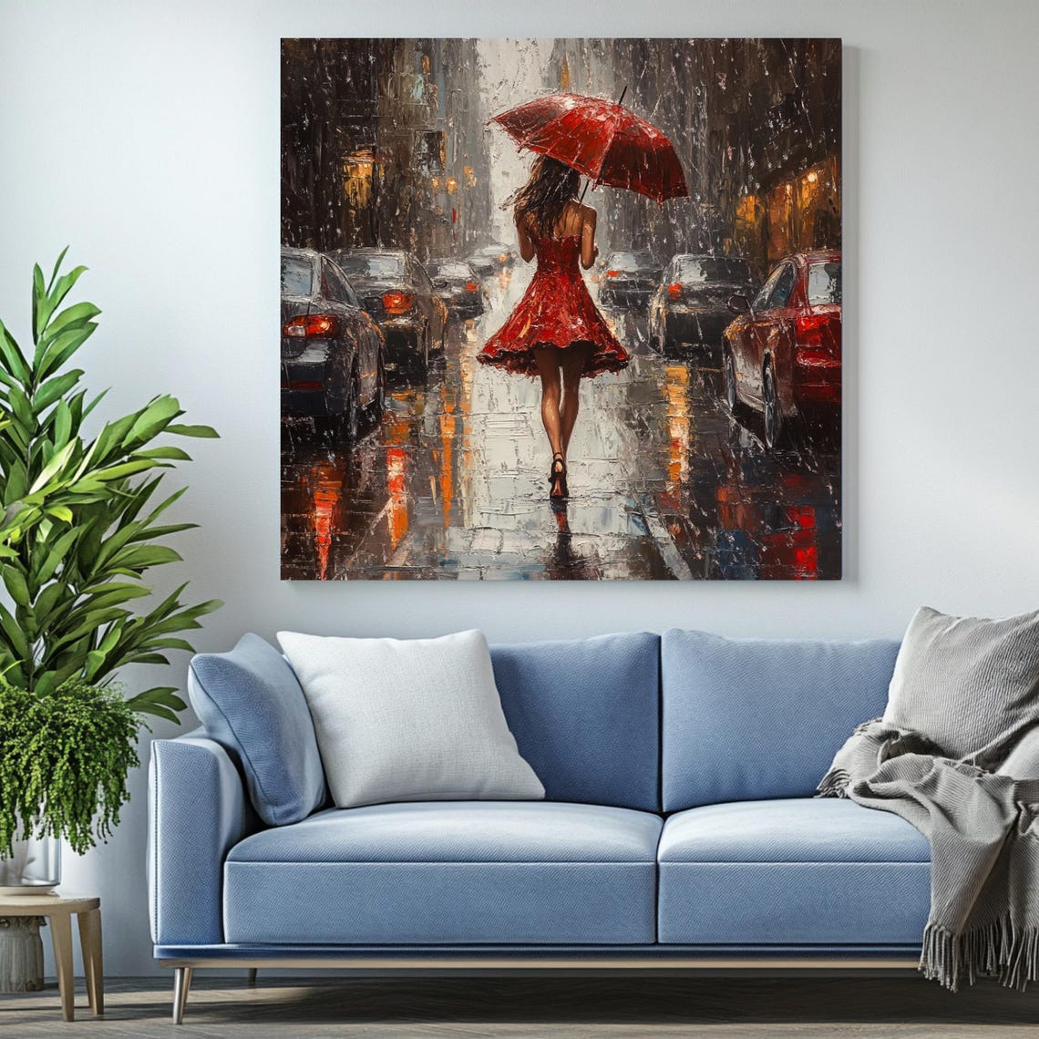 Girl With Umbrella - Rainy Day Art - Image 2