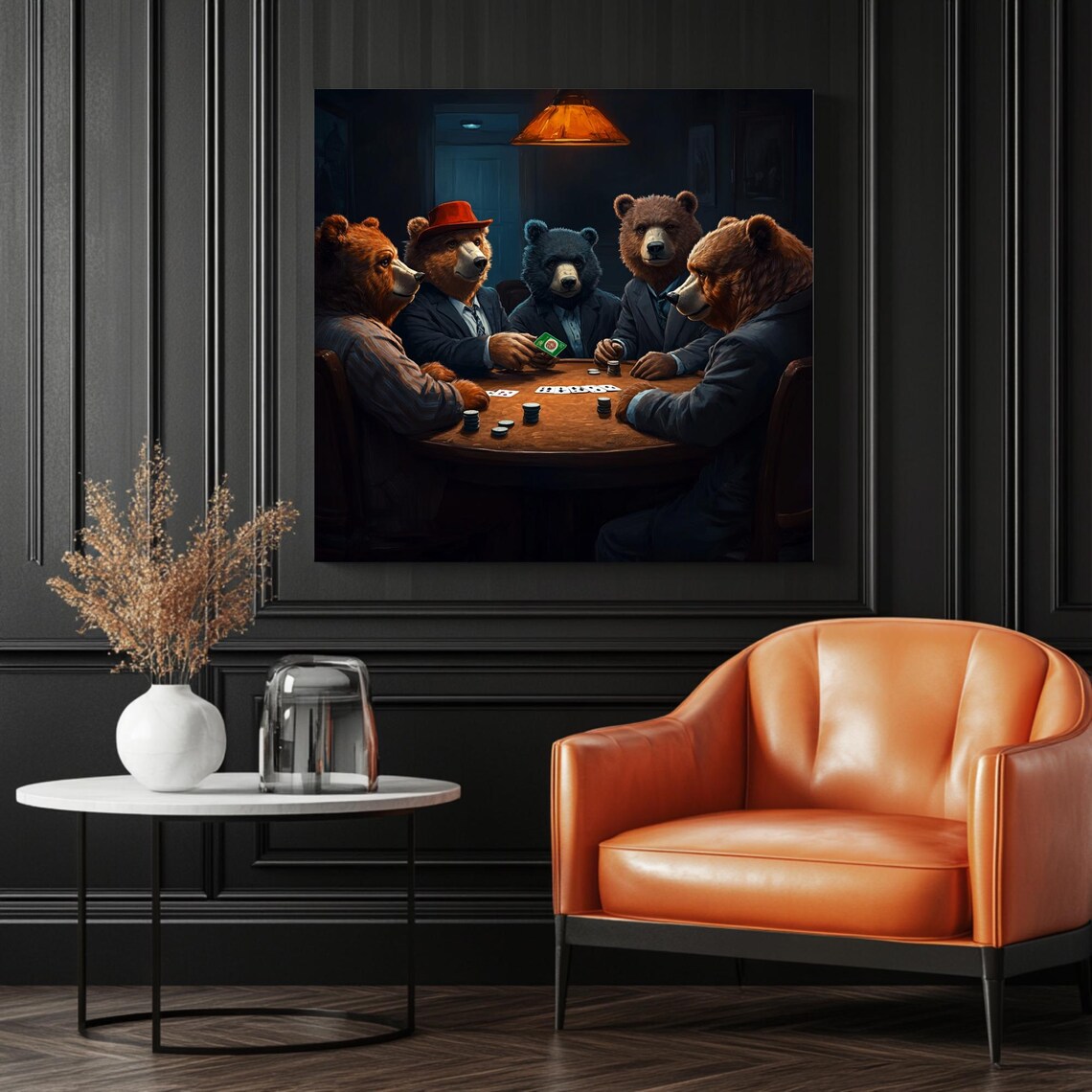 Bear Poker Night Poster, Whimsical Game Room Decor - Image 3