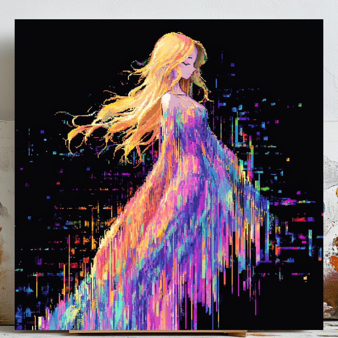 Colorful Girl, Abstract Modern Feminine Art Print