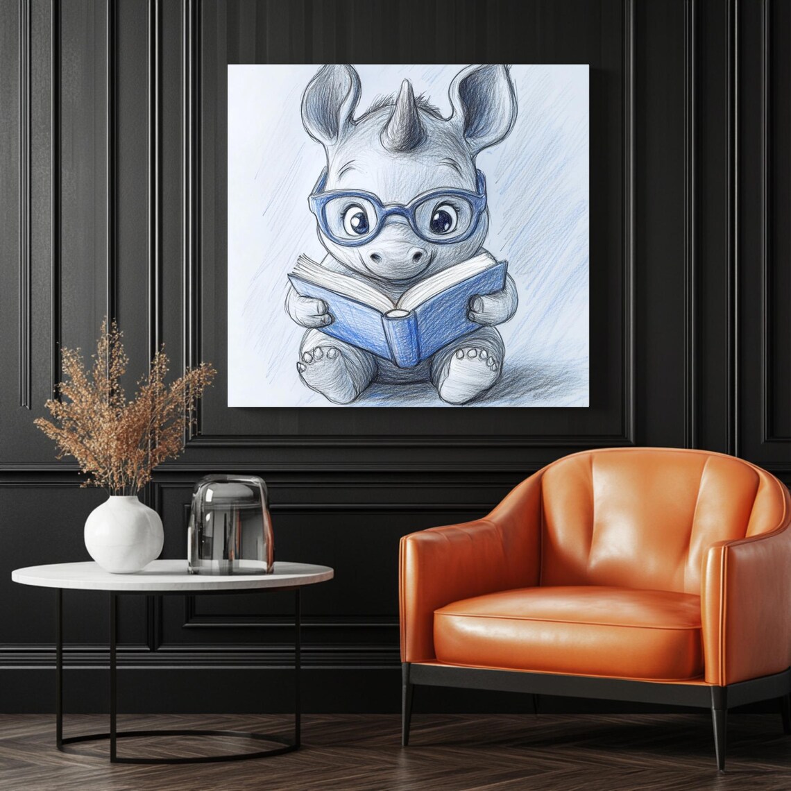 Rhino Minimalist Art Print, Safari Home Decor - Image 3