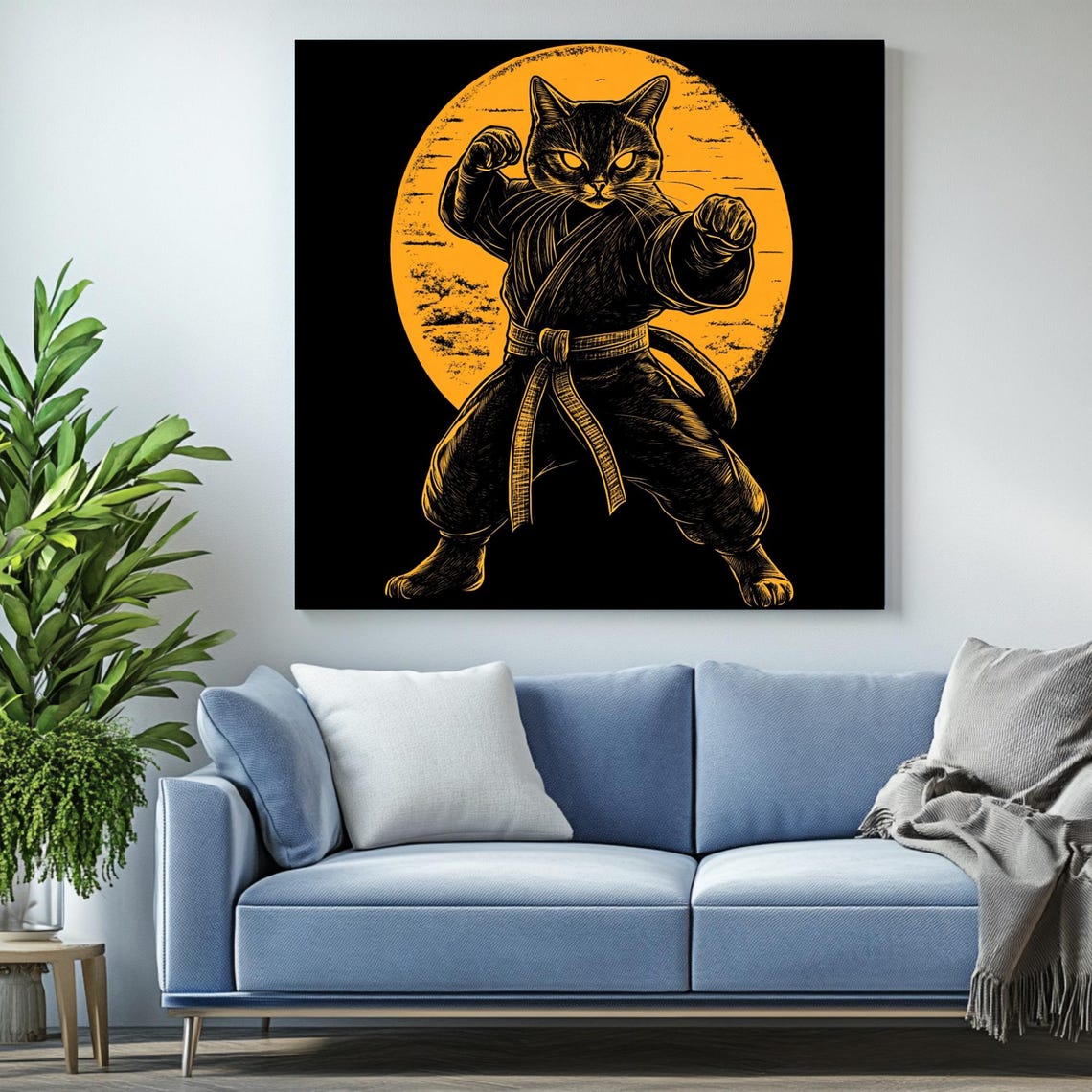 Kung Fu Cat And Moon, Cat Lover Gift - Image 2
