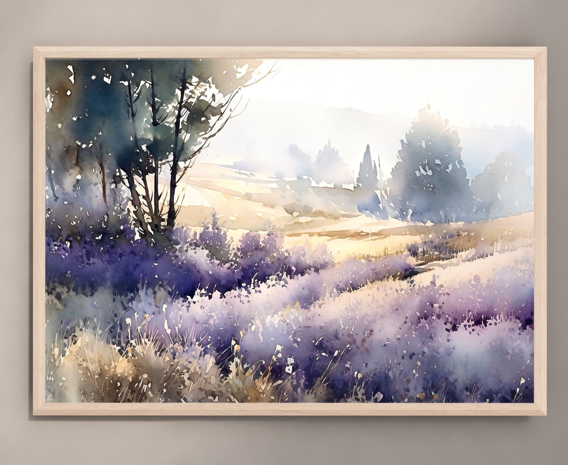 Lavender Field Print French Country Painting Sunrise In Provence France Artwork Provence Wall Art Lavender Wall Art Provence Poster - Image 3