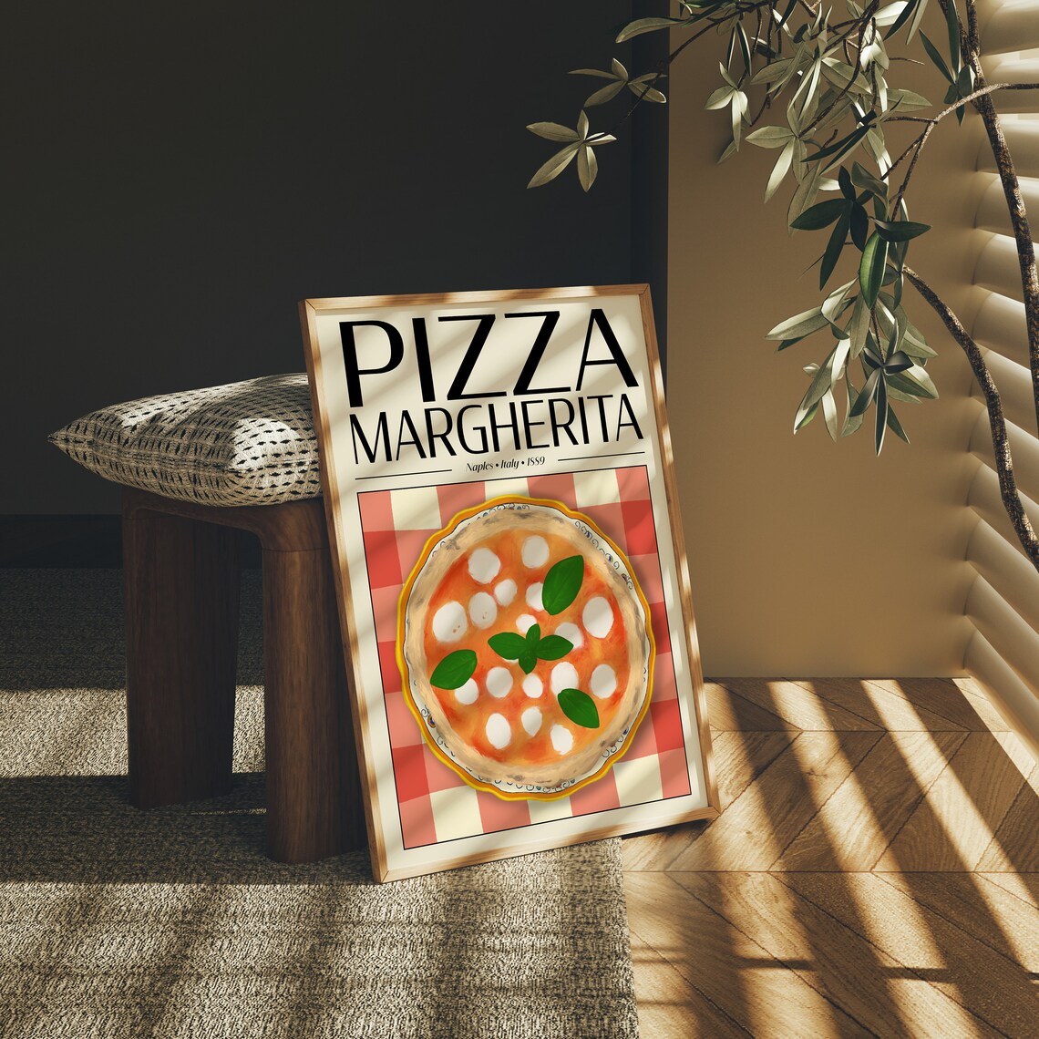 Pizza Margherita Naples Italy 1889 Retro Italian Kitchen Wall Poster - Image 4