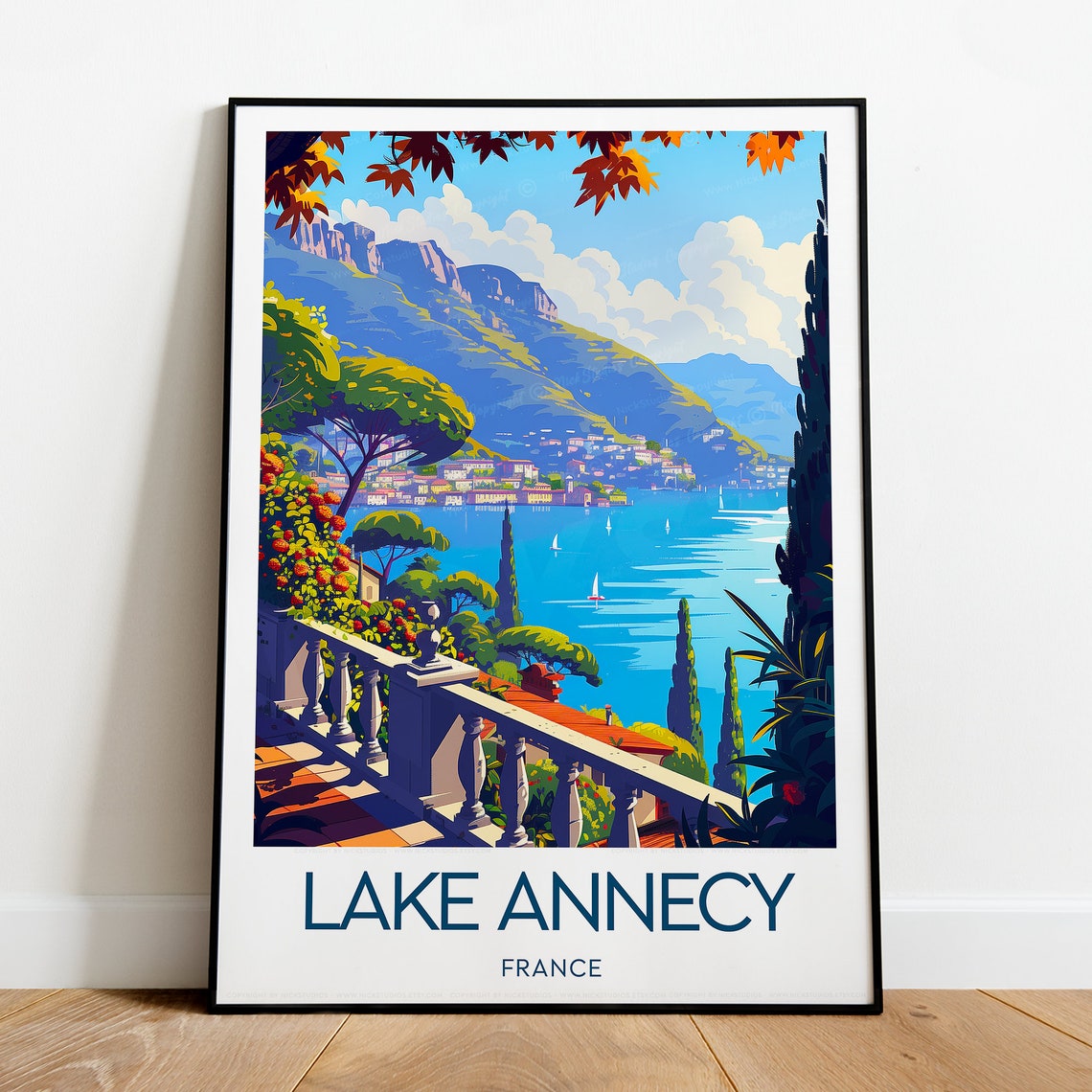 Lake Annecy Travel Print France Annecy Poster Annecy Print Annecy Art Wedding Gift - Image 2
