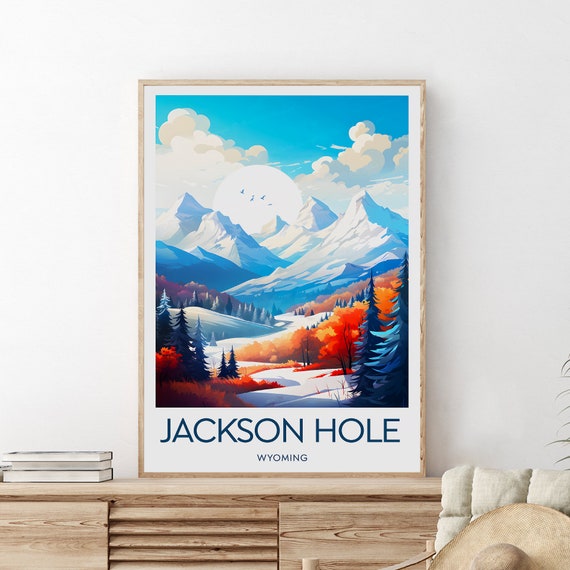 Jackson Hole Ski Print Wyoming Jackson Hole Ski Poster Wedding Gift Birthday