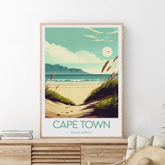 Cape Town Travel Print South Africa Cape Town Print Cape Town Poster South Africa Wedding Gift Birthday