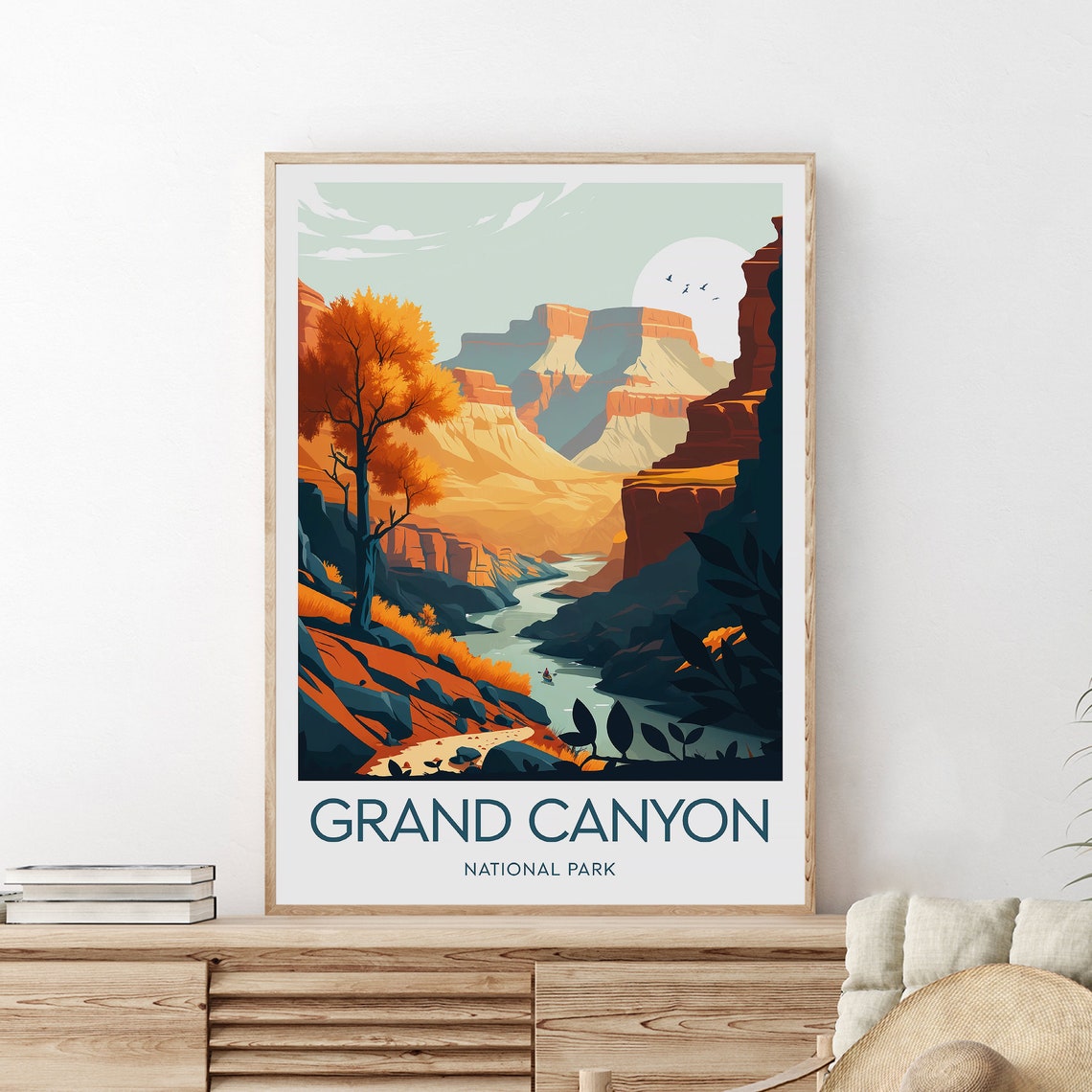 Grand Canyon River Gorge Autumn Cliffs Arizona National Park Poster