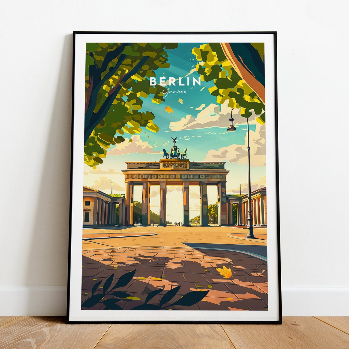 Berlin Brandenburg Gate Germany Historic Landmark Travel Poster - Image 2