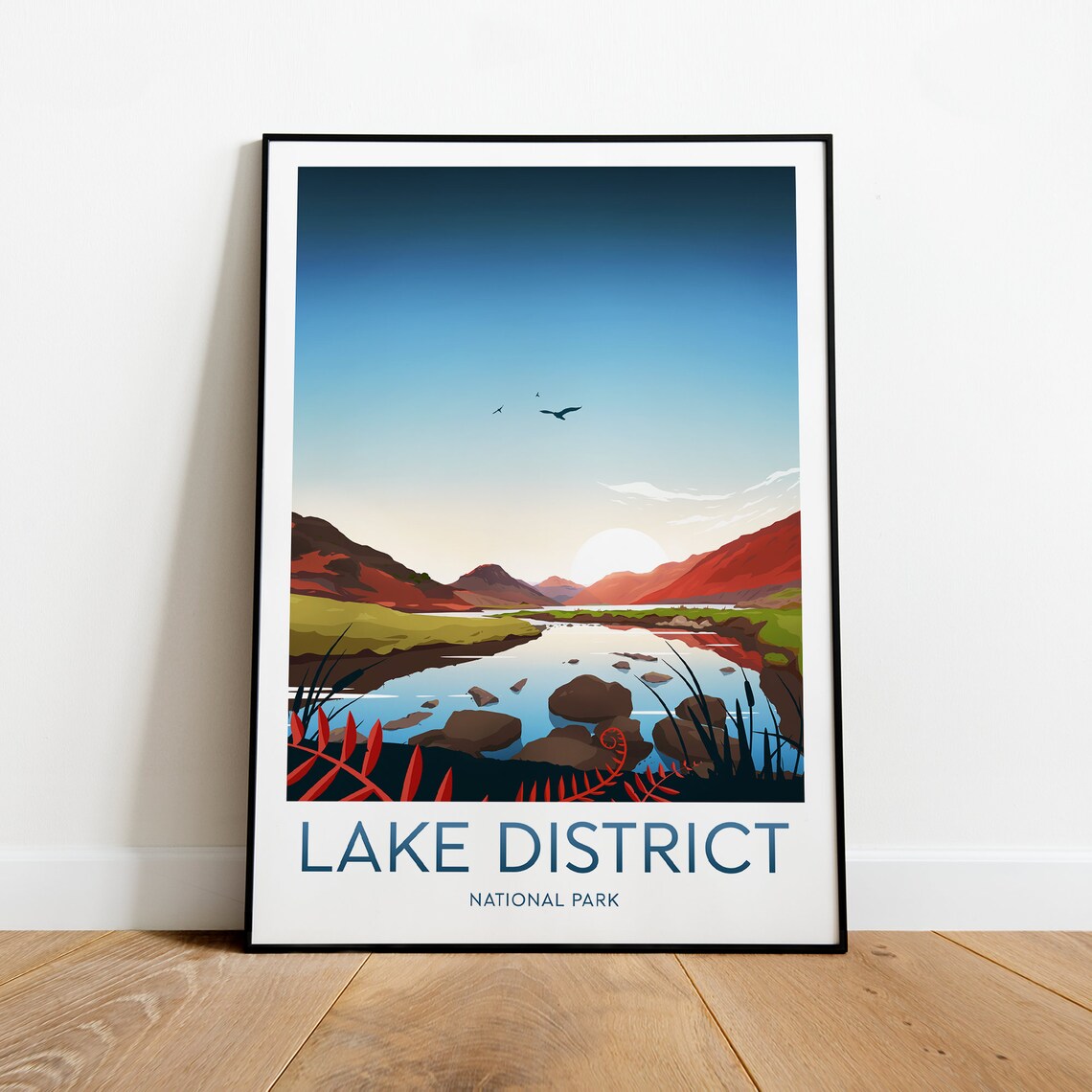Lake District National Park Stream Sunset Fell Travel Poster - Image 2