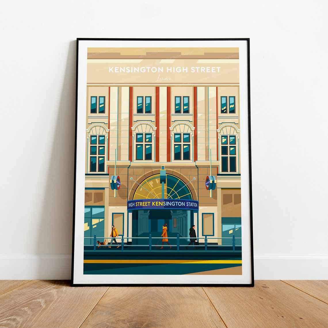 Kensington High Street Traditional Travel Print London Kensington Poster Kensington Print Kensington Palace Poster Wedding Gift - Image 2