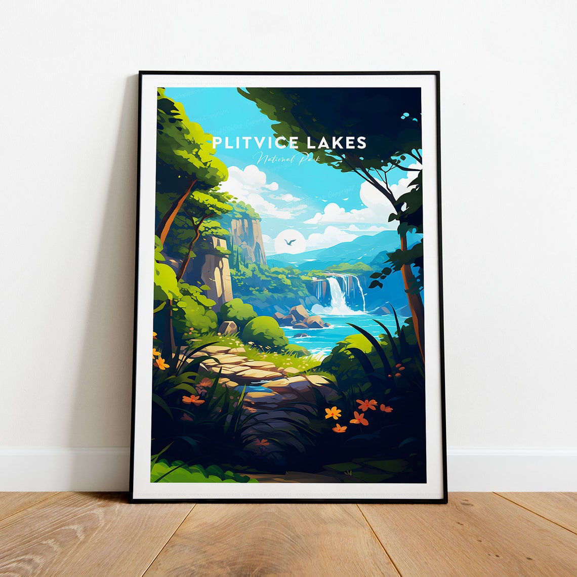 Plitvice Lakes National Park Waterfalls Forest Travel Poster - Image 2