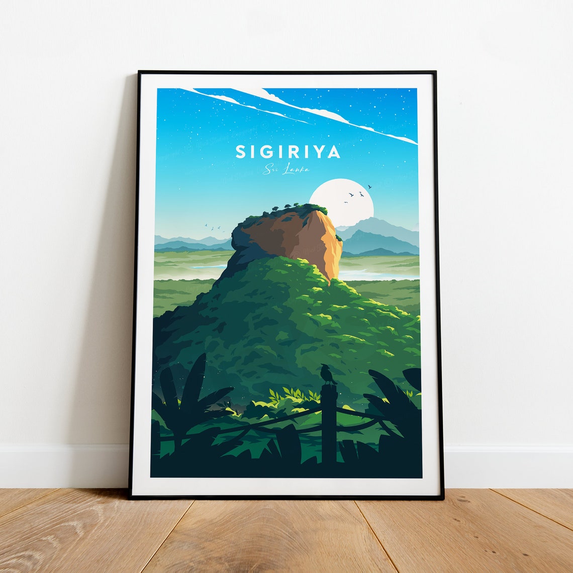 Sigiriya Sri Lanka Ancient Rock Fortress Jungle View Travel Poster - Image 2