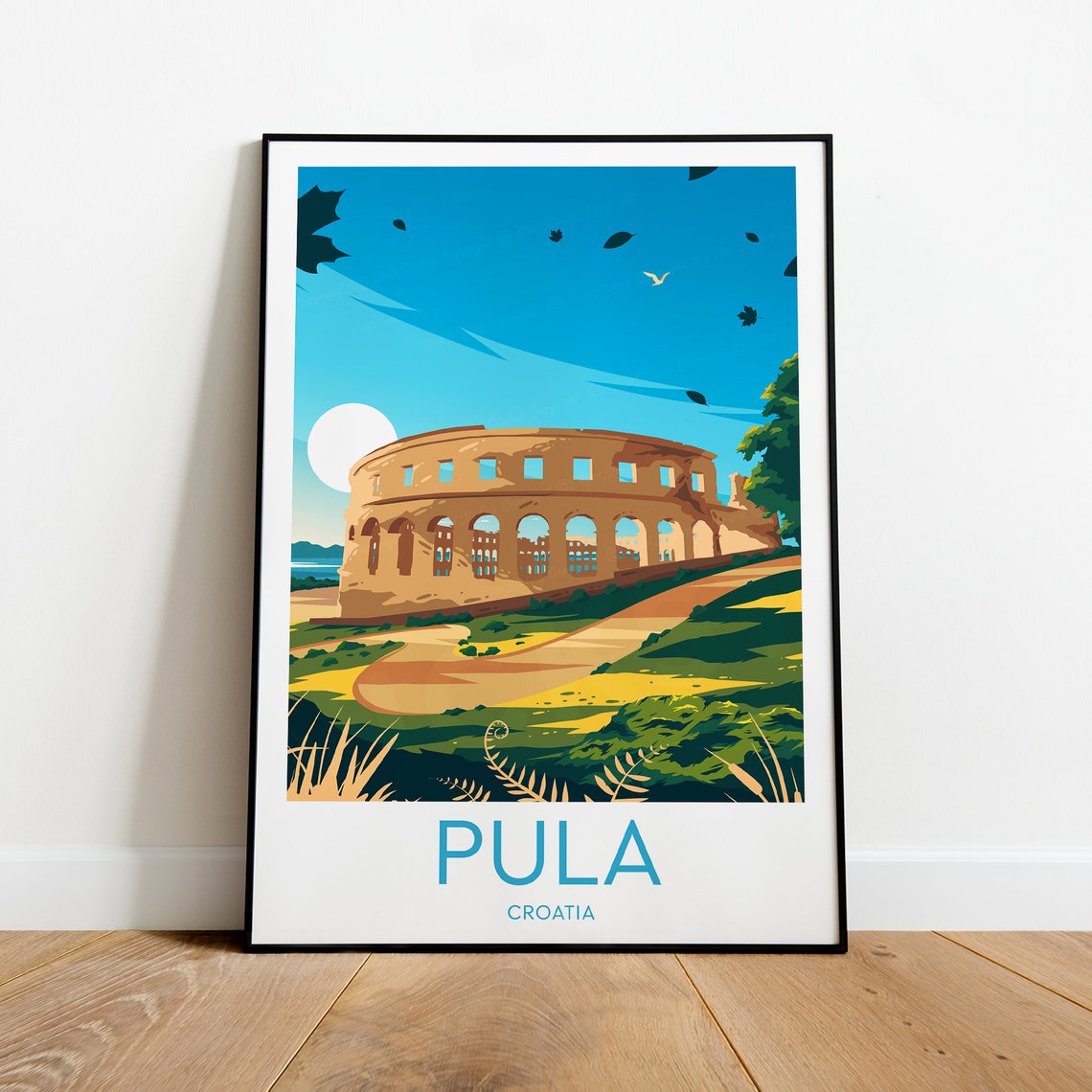 Pula Croatia Roman Amphitheatre Arena Landmark Travel Poster - Image 2