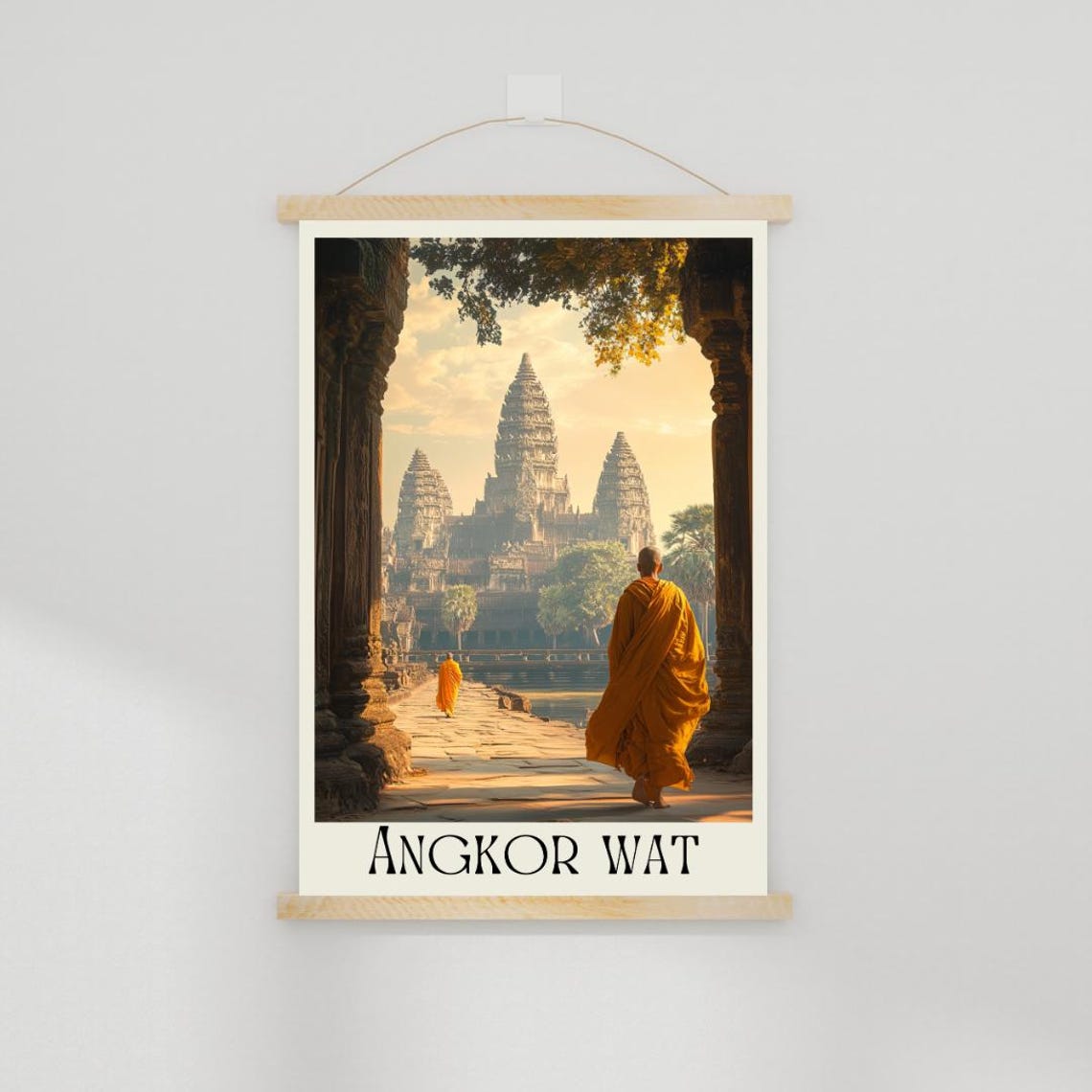 Angkor Wat Poster with Buddhist Monk at the Cambodian Temple - Image 2
