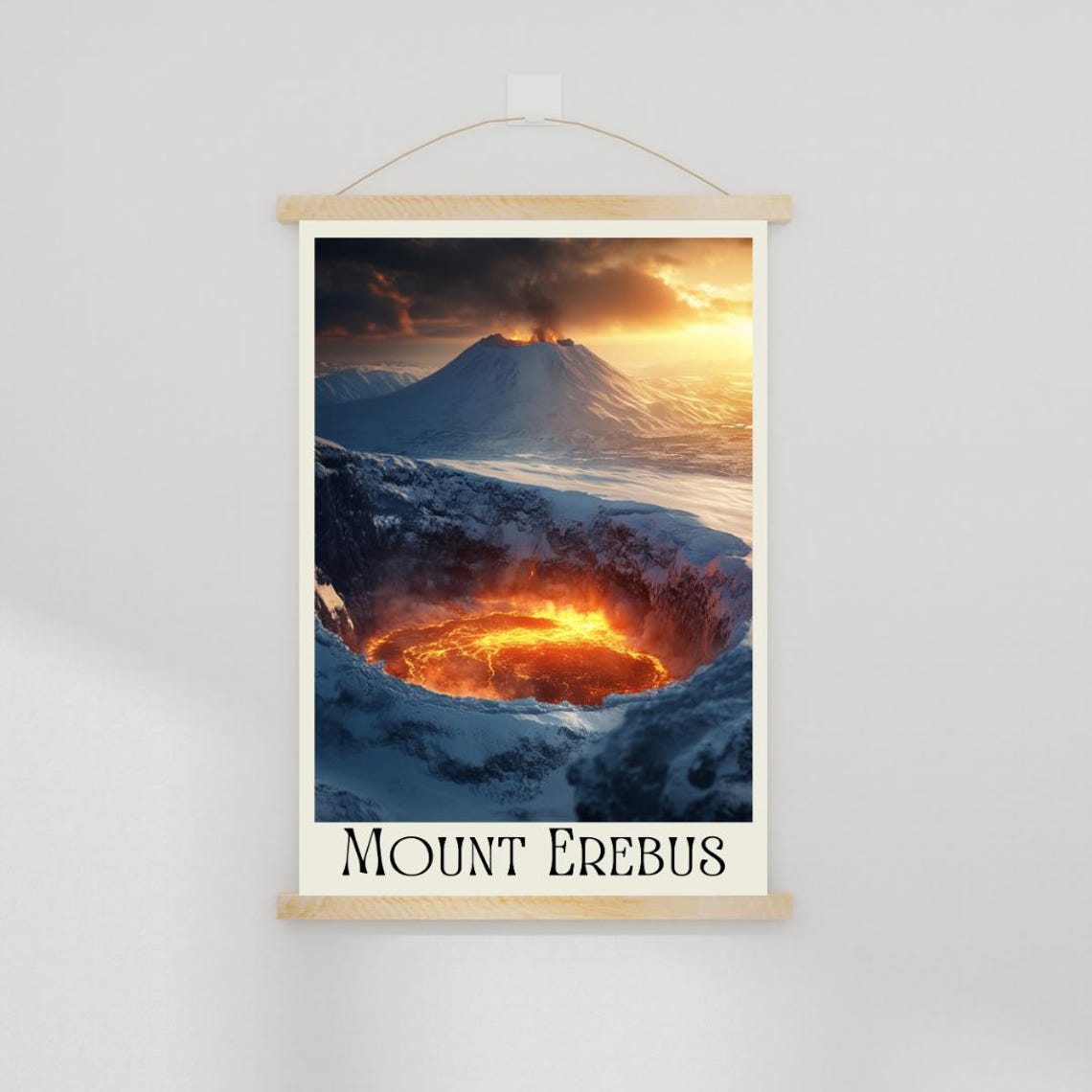 Mount Erebus Antarctica Poster with Lava Lake and Snowy Volcano - Image 2