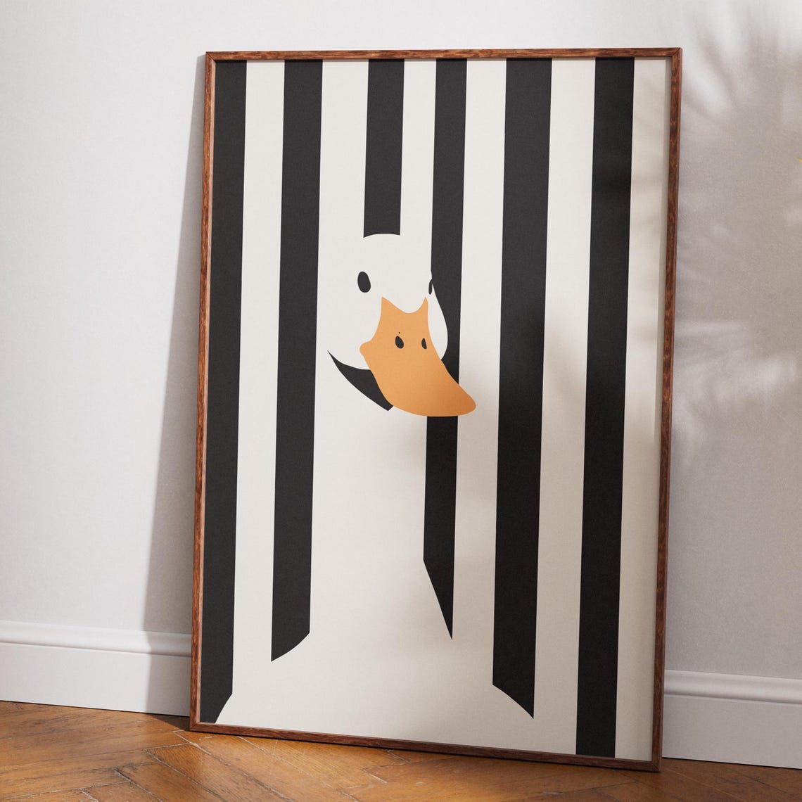 Minimalist Duck Art Print Cute Wall Decor Apartment Trendy Poster