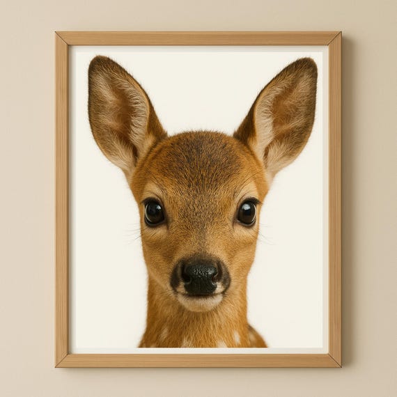 Fawn Poster Animal Art A1 A2 A3 A4 A5 Usformats Nursery Wall Decor Instant Nature Illustration