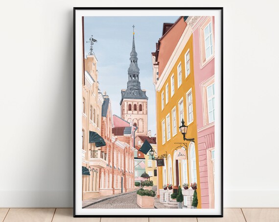 Tallinn Estonia Travel Poster, Place Name Print