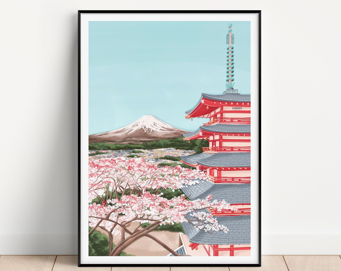 Kyoto Japan Travel Poster, Japan Art Print