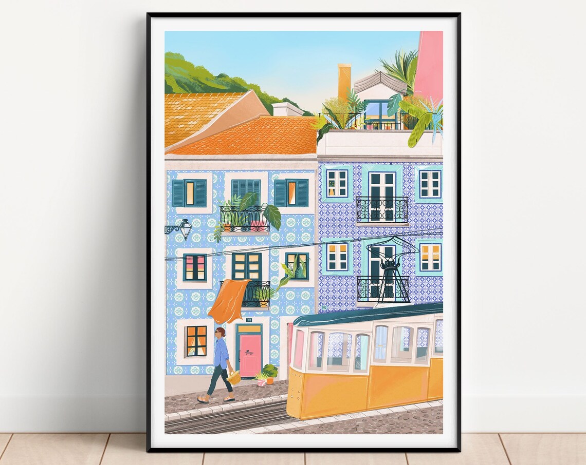 Lisbon Portugal Art Print, Europe Travel Poster