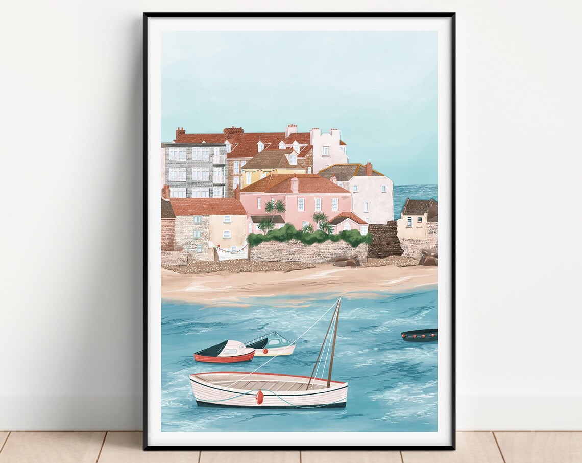 St Ives Cornwall Travel Poster, Housewarming Art Print - Image 2
