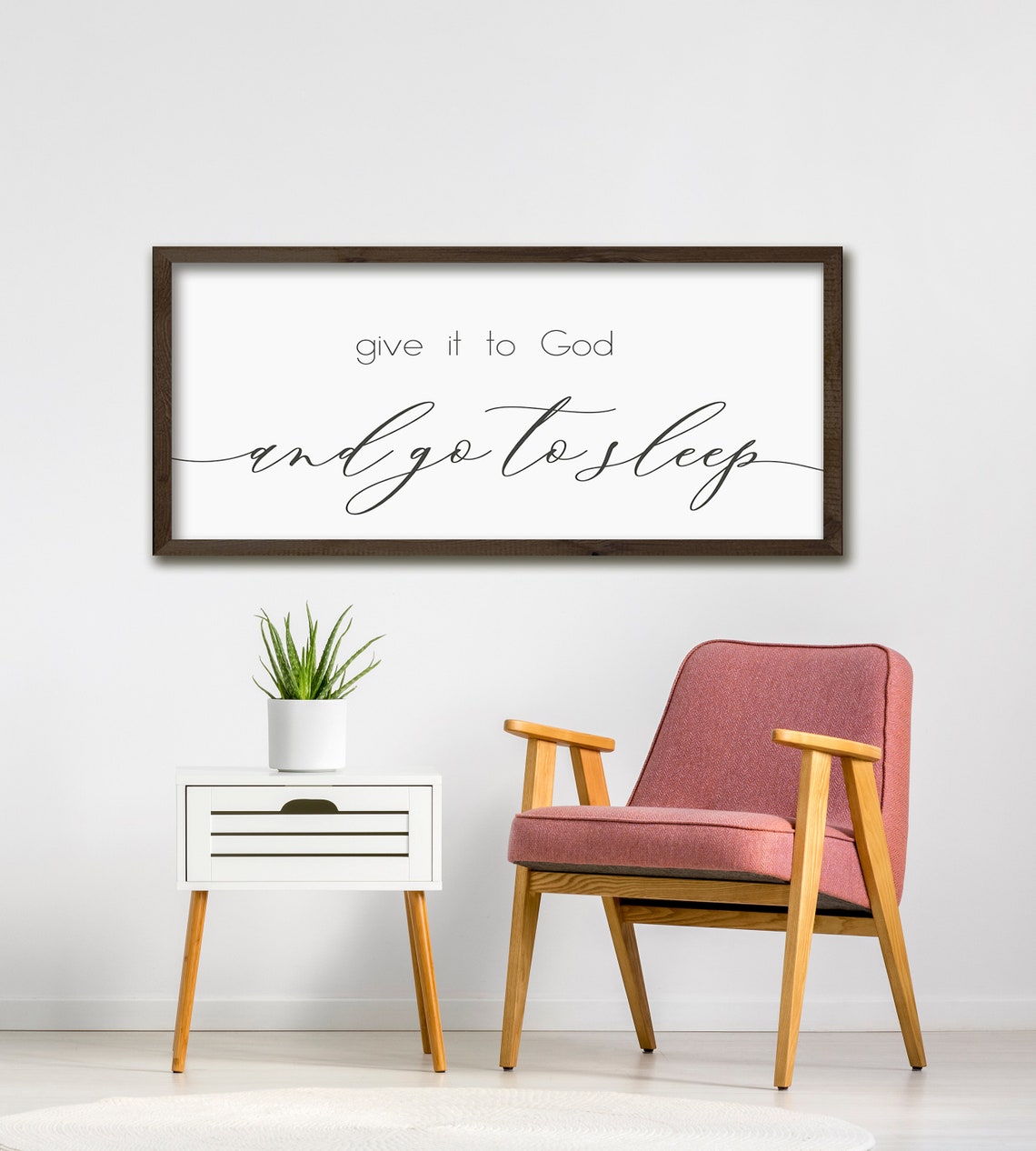 Give It to God and Go to Sleep Faith Bedroom Wall Sign Poster - Image 2
